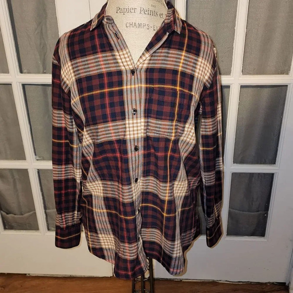 Madewell Womens Rylan Plaid Oversized Ex Boyfriend‎ Shirt XS - Picture 1 of 5